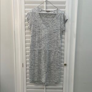 Lilla P Gray Space Dye Drawstring Waist Casual Dress XS